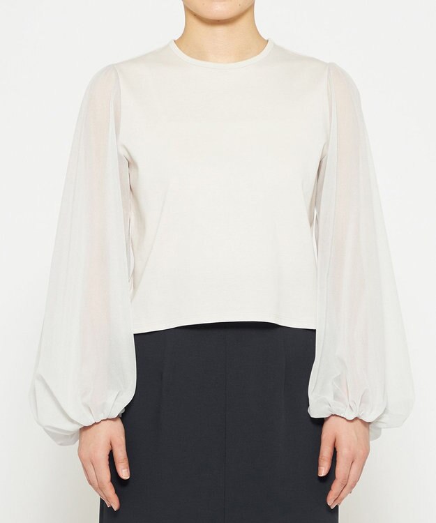 uncrave シアースリーブカットソー（uncrave STANDARD） グレージュ