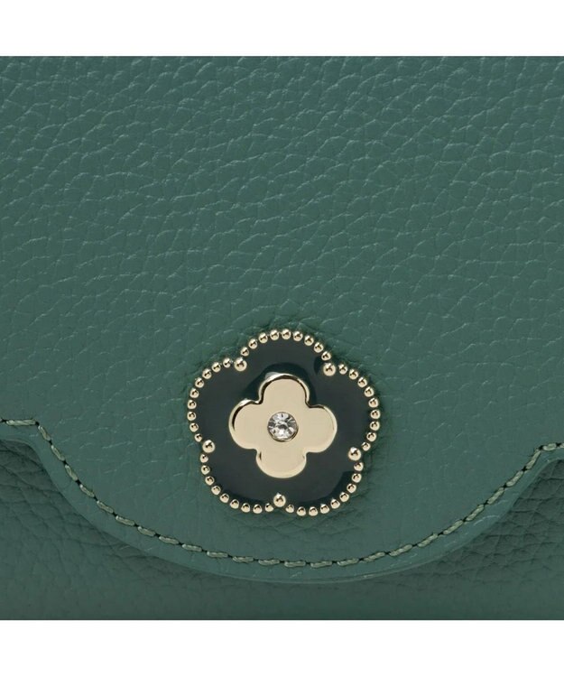 CLATHAS ペルル 外ボックス二つ折り財布 グリーン