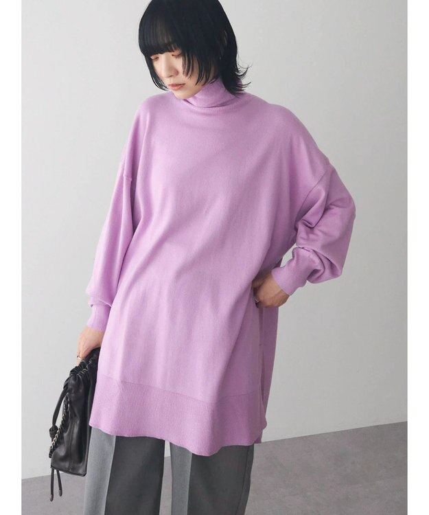 Green Parks もちやわ　タートルニットチュニック Pink