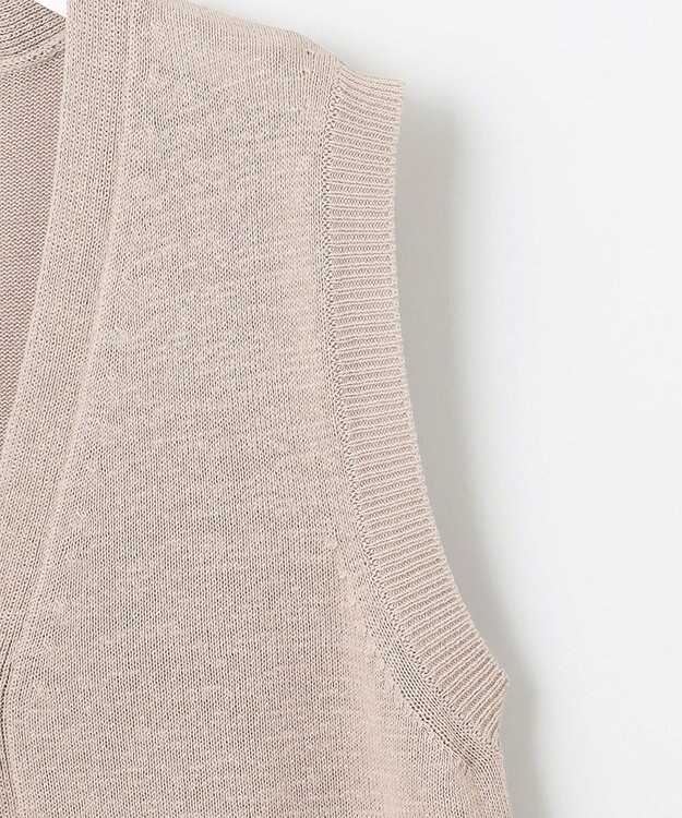 J.PRESS LADIES 【洗える】 LICOテープベスト ニット ジレ ベージュ系