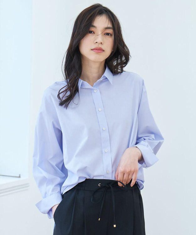 ANY エニィファンクションシャツブラウス ライトブルー