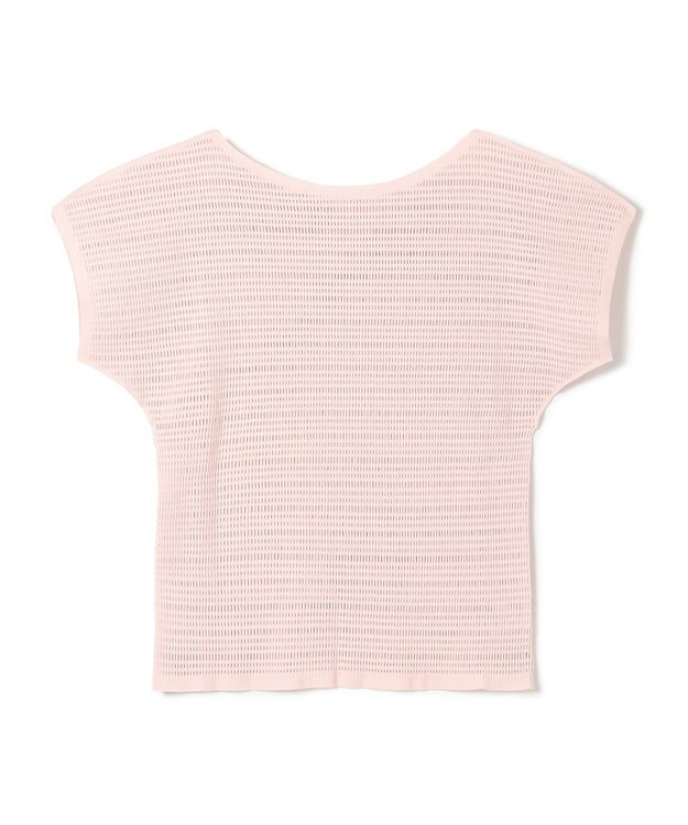 Chacott 【ノーソーイングニット】ボートネックメッシュTシャツ サーモンピンク
