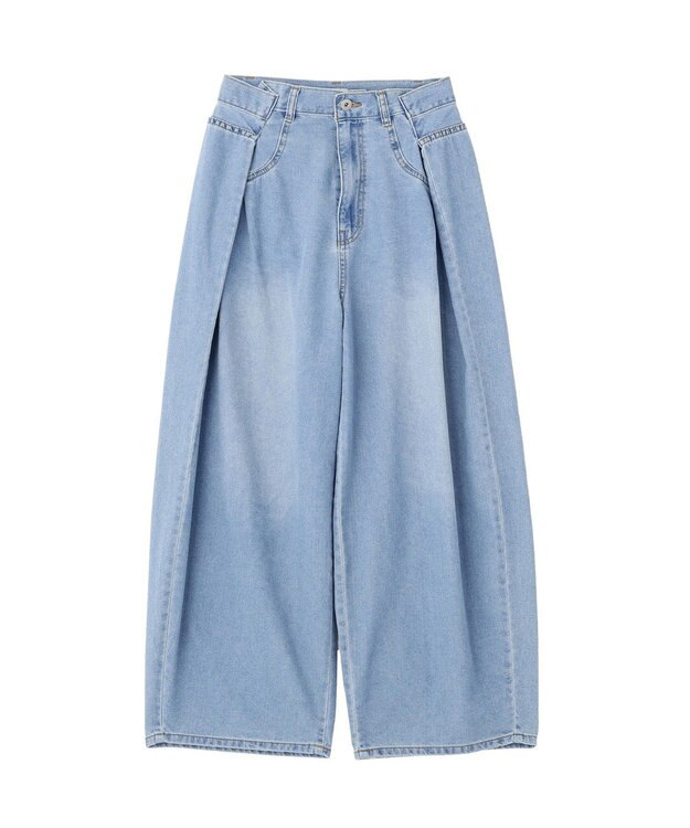 earth music&ecology タックバルーンデニム Light Indigo