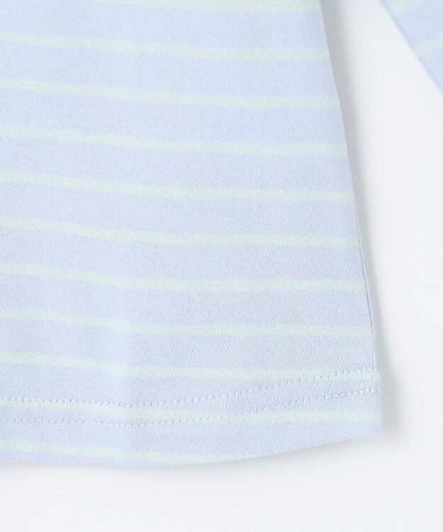 組曲 KIDS 【110-140㎝】長袖ボーダー Tシャツ ミントグリーン×サックスブルー