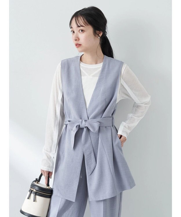 earth music&ecology リネンライクジレ Grayish Blue