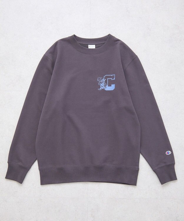 earth music&ecology チャンピオン　ｅｍａｅプリント裏毛プルオーバー Charcoal Gray