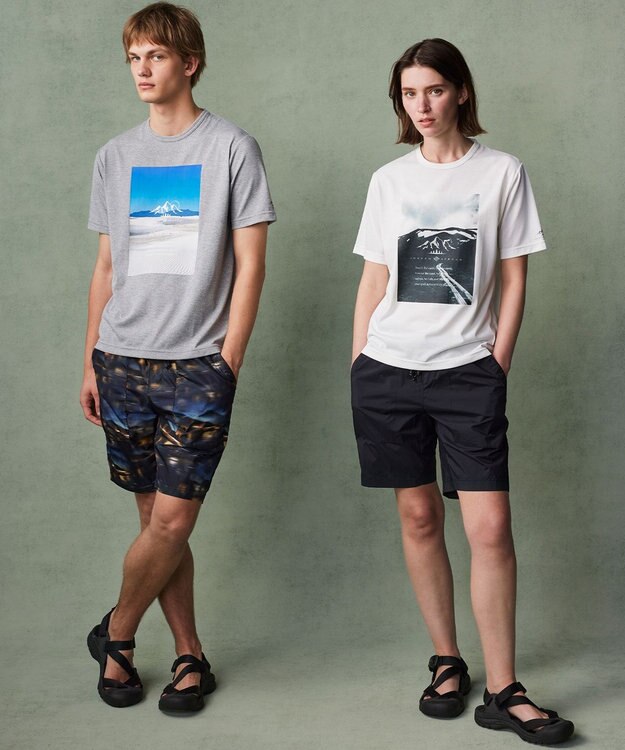 JOSEPH ABBOUD MOUNTAIN 【吸水速乾/消臭性】デオドライ天竺 フォトプリント Ｔシャツ ホワイト系6