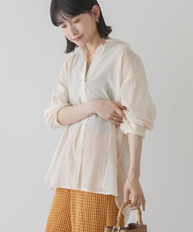 AMERICAN HOLIC ラスターシアーシャツ Ecru