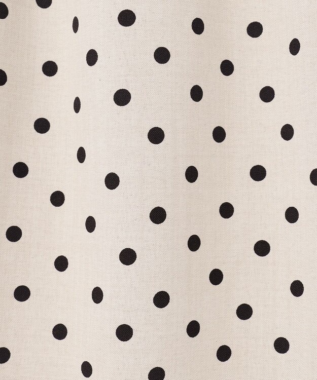 ANY 【洗濯機可能/ウエストゴム/ポケット付】リネンライク ドット柄パンツ ベージュベース