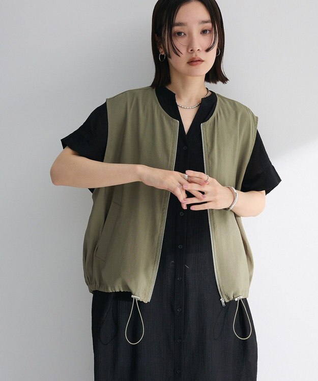 Green Parks シアーZIPベスト Khaki