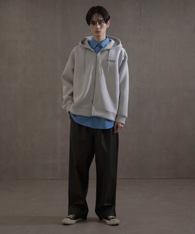 WEGO KEEPWARM　BIGZIPパーカー ライトグレー