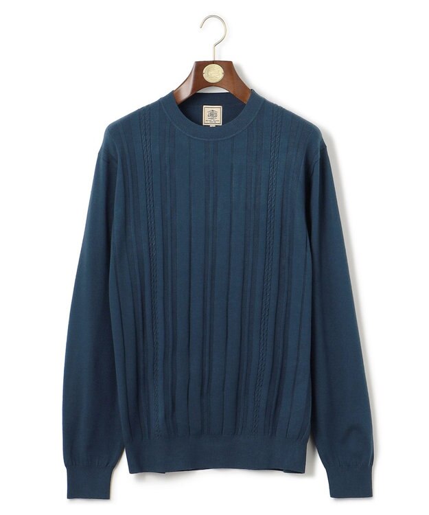 J.PRESS MEN 【FLEX YARN】ケーブルニット ブルー系
