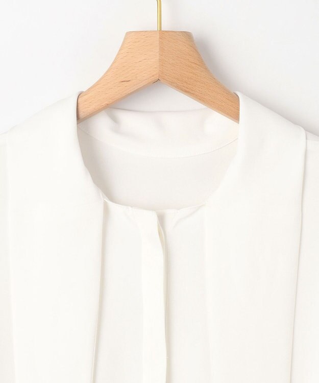 組曲 L 【KUMIKYOKU NAVY】ジョーゼットシフォン2WAY ボウタイブラウス パールホワイト系