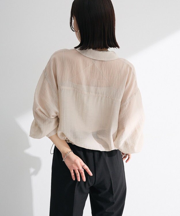 Green Parks 裾ドロストシアーシャツ Beige