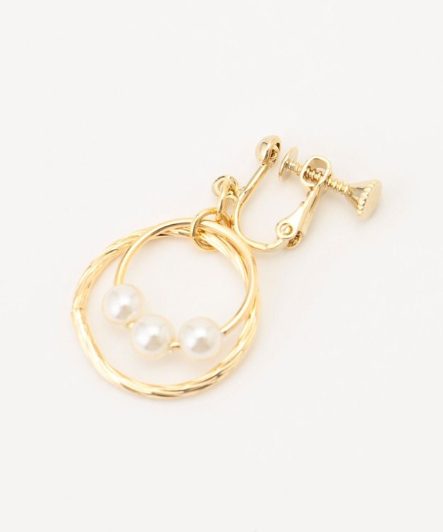 ANY SIS 3連パール調フープ イヤリング キスカ