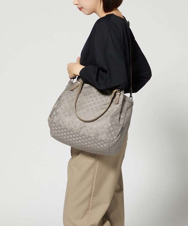 Y'SACCS 【Y’SACCS vous et】ドットジャカード マルチウェイトート Mサイズ グレージュ