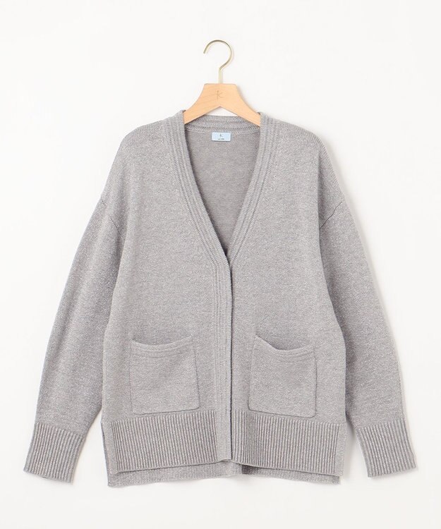 組曲 【WEB限定】SOBANEラメカーディガン ライトグレー系