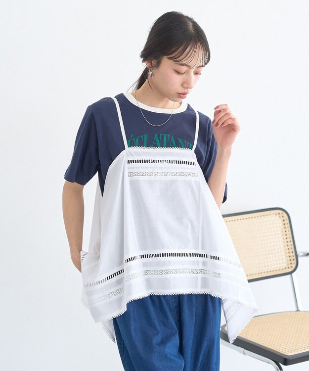 earth music&ecology ハンカチデザインキャミビスチェ Off White