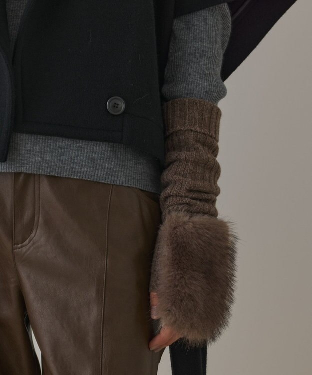 GRACE CONTINENTAL ファーグローブ ブラウン