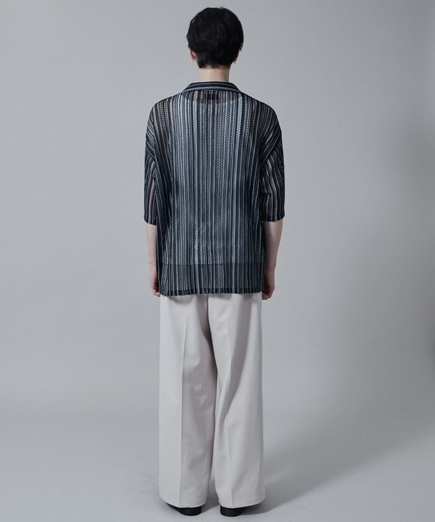 WEGO ストライプメッシュBIGシャツ（S） 柄2