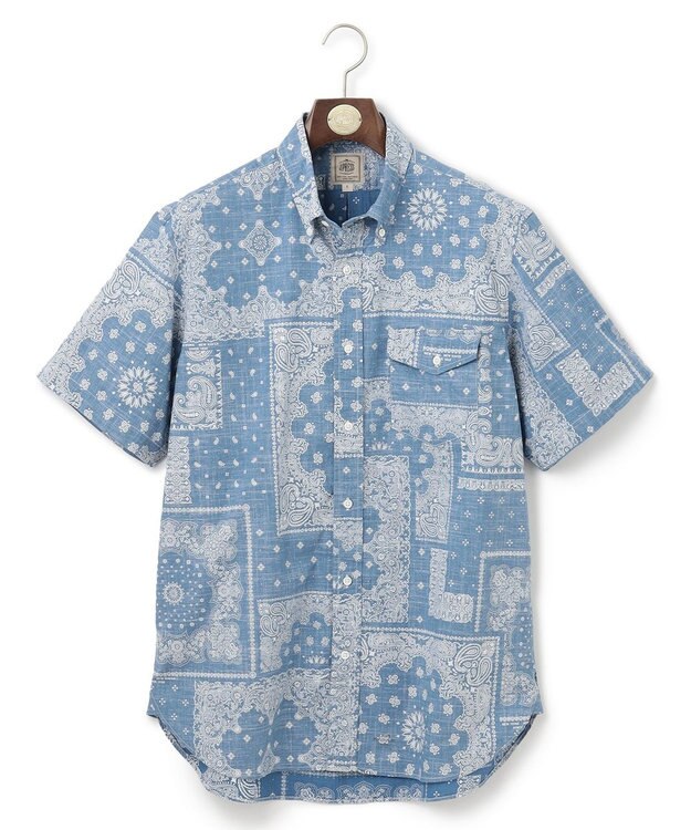 J.PRESS MEN ペイズリーバンダナプリント シャツ ダルブルー系5