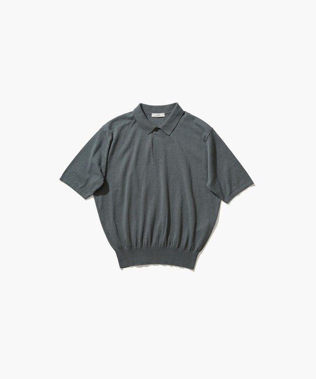 ATON RECYCLED FRESCA | ポロ ニット DARK GREEN