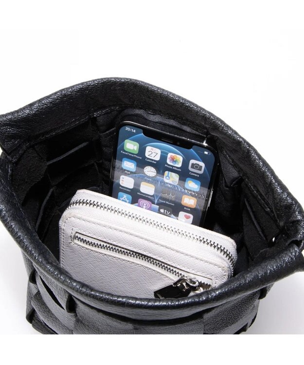 UNBILLION perche サスティナブルメッシュドロストショルダーバッグS ブラック