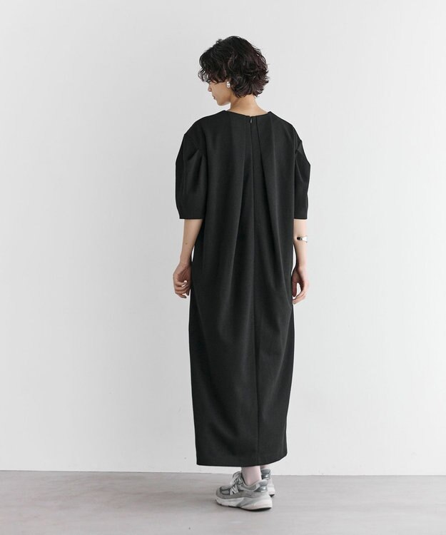 #Newans 【セレモニーにも/洗濯機可】パフスリーブロングワンピース​ ブラック