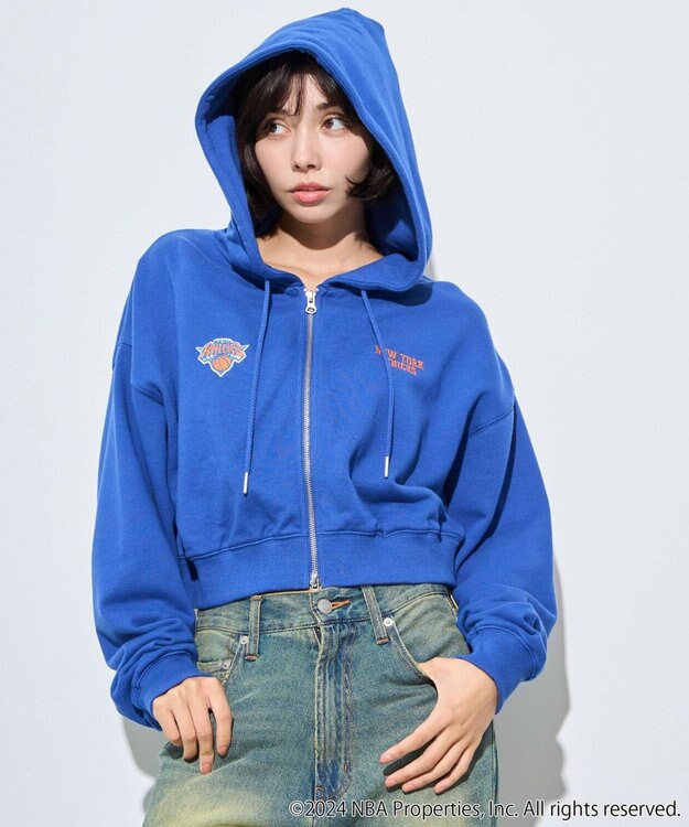 WEGO 別注NBAショートWZIPパーカー ブルー
