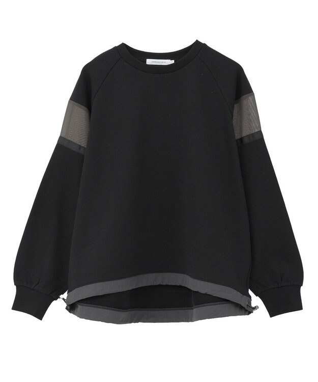 AMERICAN HOLIC 異素材ドロスト配色プルオーバー Black