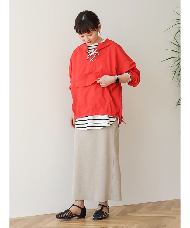 AMERICAN HOLIC ポケッタブル撥水加工アノラックパーカー Red