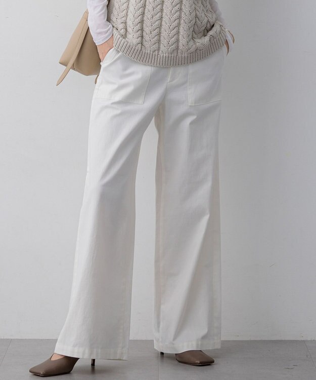 23区 L 【先行予約】スラブツイルストレッチ ベイカーパンツ ホワイト