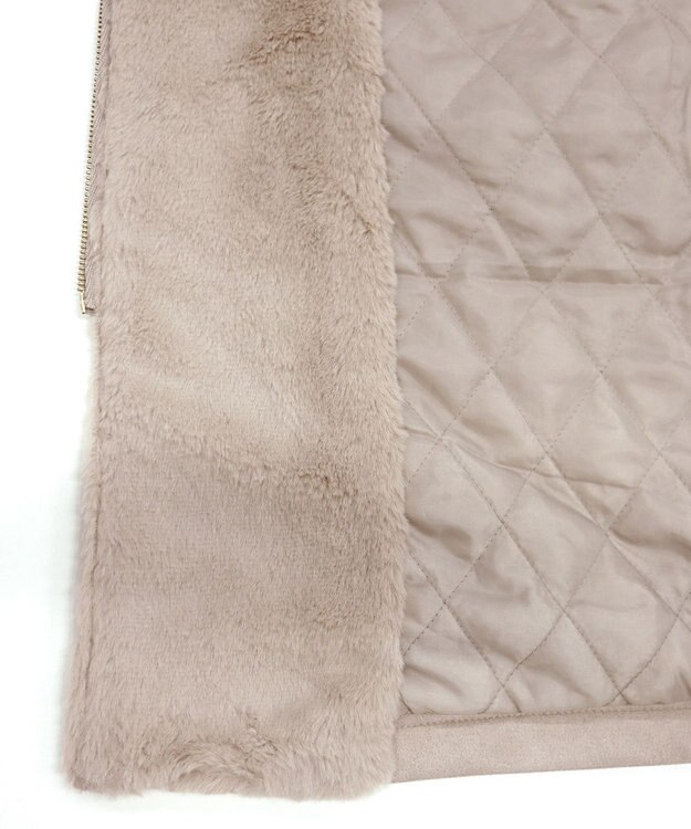 Tiaclasse スエードボンディグフード付きコート ベージュ