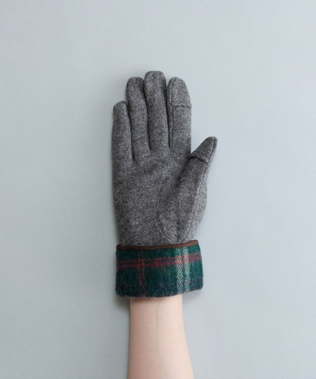 ORuKuBET タータンチェックカフスジャージグローブ(WOMEN)【タッチパネル対応】 ダークグレー