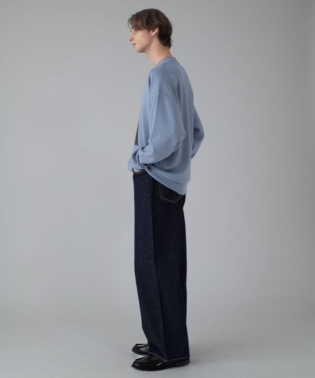 WEGO 【ユニセックス着用ITEM/2点SET/MLサイズ展開】アクセ付きフォトグラフィックプルオーバー サックス