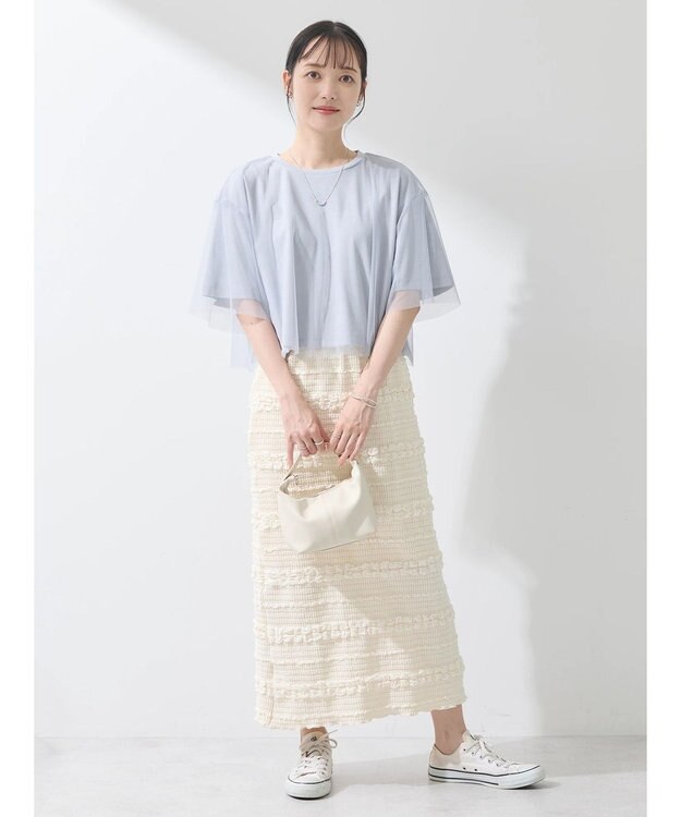 earth music&ecology チュールドッキングＴＥＥ Grayish Blue