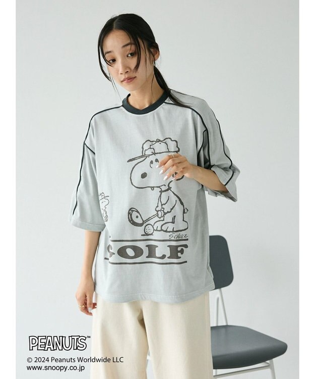 CRAFT STANDARD BOUTIQUE 【ユニセックス】PEANUTS/スヌーピー ゲームシャツTEE Light Gray