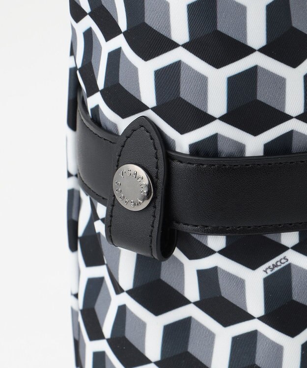 Y'SACCS キュービックモノグラム　2WAYトート　Mサイズ ブラック