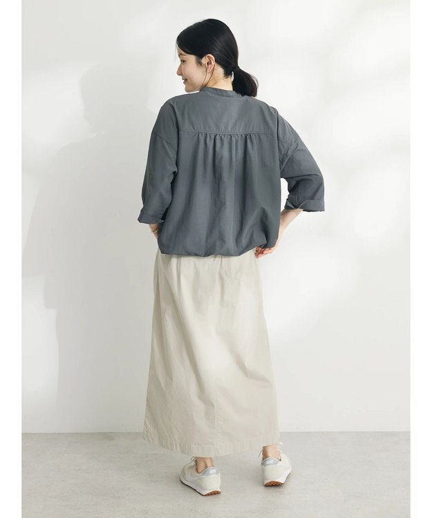 CRAFT STANDARD BOUTIQUE ＢＩＧポケットナイロンブラウス Charcoal Gray