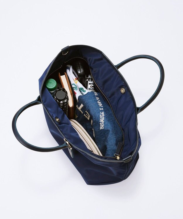 TOPKAPI 【Breath TOPKAPI】ナイロン レザーハンドル シンプル トートバッグ / 軽量 / A4対応 ネイビー