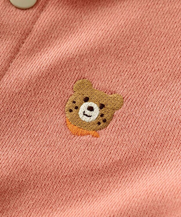 MIKI HOUSE HOT BISCUITS 【70-90cm】【NEW Color Series】耳付きロンパース サーモンピンク