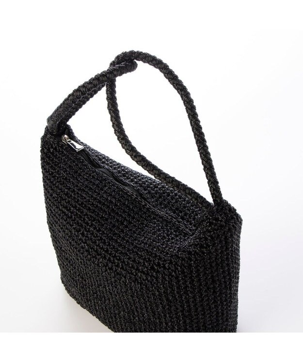 UNBILLION カシュカシュ cachecache / 2wayハンドルメタリックコード編みトートバッグ ブラック