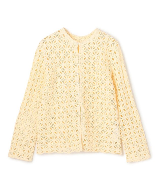 UNFILO L 【前後着用可能】ラッセルレース 2WAYプルオーバー イエロー