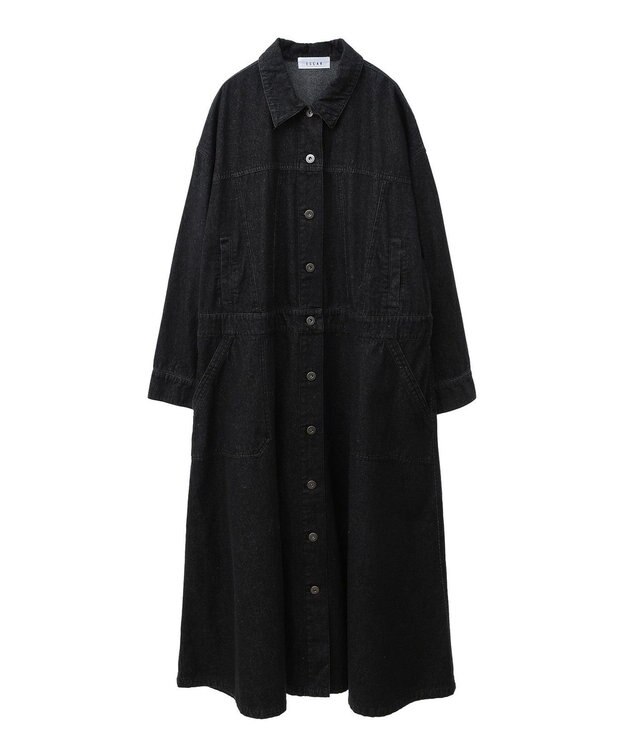 Green Parks ■ＥＳＣＡＲ　デニムロングジャケットワンピース Black