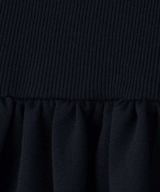 #Newans 【セレモニーにも】バルーンフレアニットスカート ネイビー