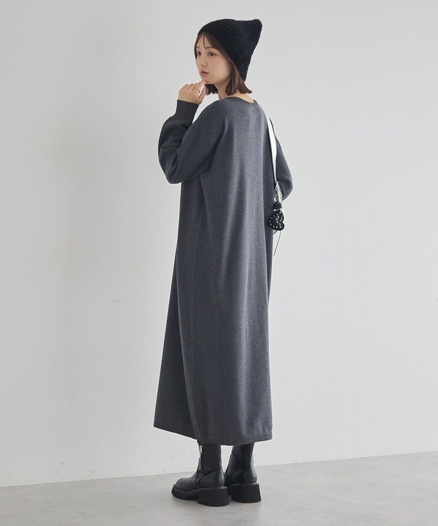 earth music&ecology ソウバリヘンリーニットワンピース Charcoal Gray