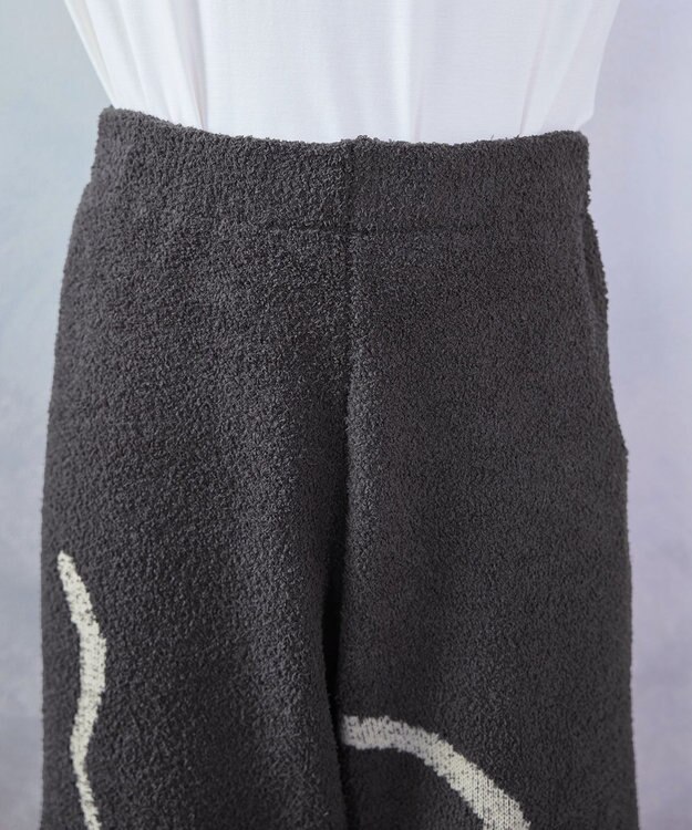 Tiaclasse ふわもちニュアンス配色ニットパンツ チャコールグレー