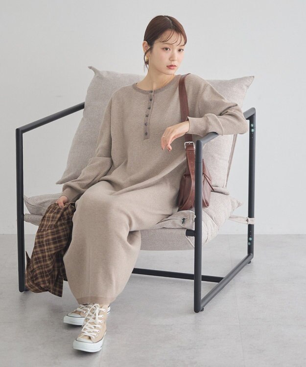 earth music&ecology ソウバリヘンリーニットワンピース Beige