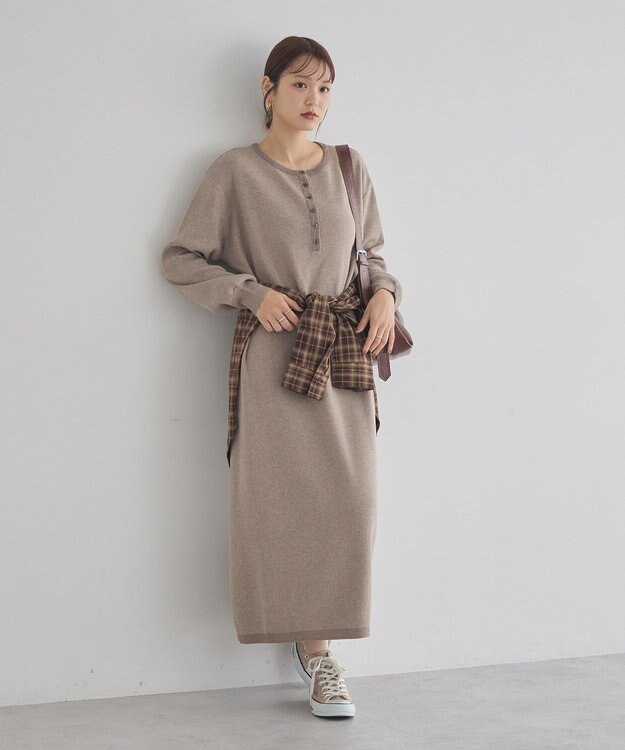 earth music&ecology ソウバリヘンリーニットワンピース Beige