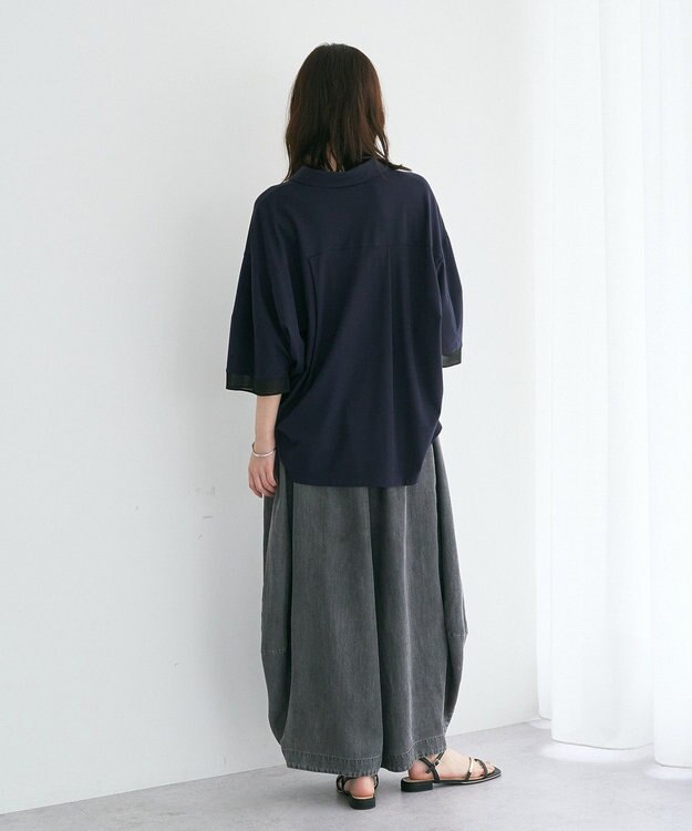 YECCA VECCA デニムコクーンドレープパンツ Black